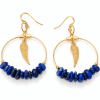 Boucles d’oreilles Lapis-Lazuli & Ailes dorées