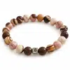 Bracelet femme en pierre naturelle de jaspe zébré