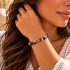 Bracelet femme extensible en pierre naturelle de jaspe zébré