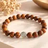 Bracelet mixte en jaspe éléphant naturel de 8 mm | Bijou extensible