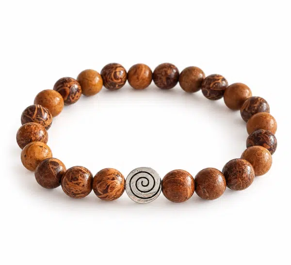 Bracelet mixte en jaspe éléphant naturel de 8 mm | Bijou extensible